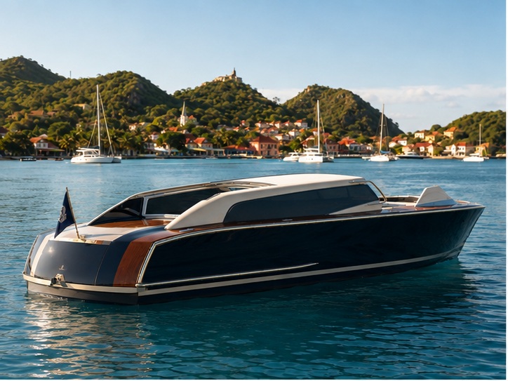 Luxury yacht on the water